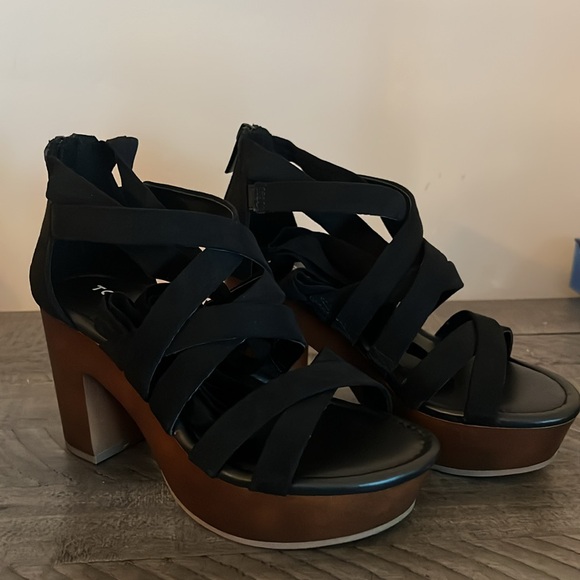 Torrid Ankle Wrap Wood Block Heel (WW) - Picture 2 of 12